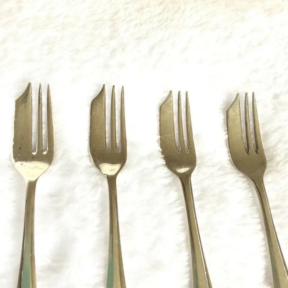 4 pc SET MS MAURICE STABLES SHEFFIELD ENGLAND LOXLEY EPNS SILVER DESSERT FORK